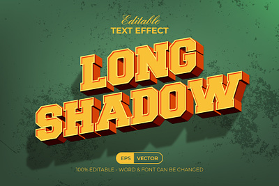 Long Shadow Text Effect Vintage Style design editable effect font lettering long shadow modern retro style text textured type typography vintage
