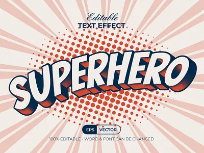 Superhero Text Effect Comic Style cartoon comic design editable effect font hero lettering modern retro style text type typeface typography vintage