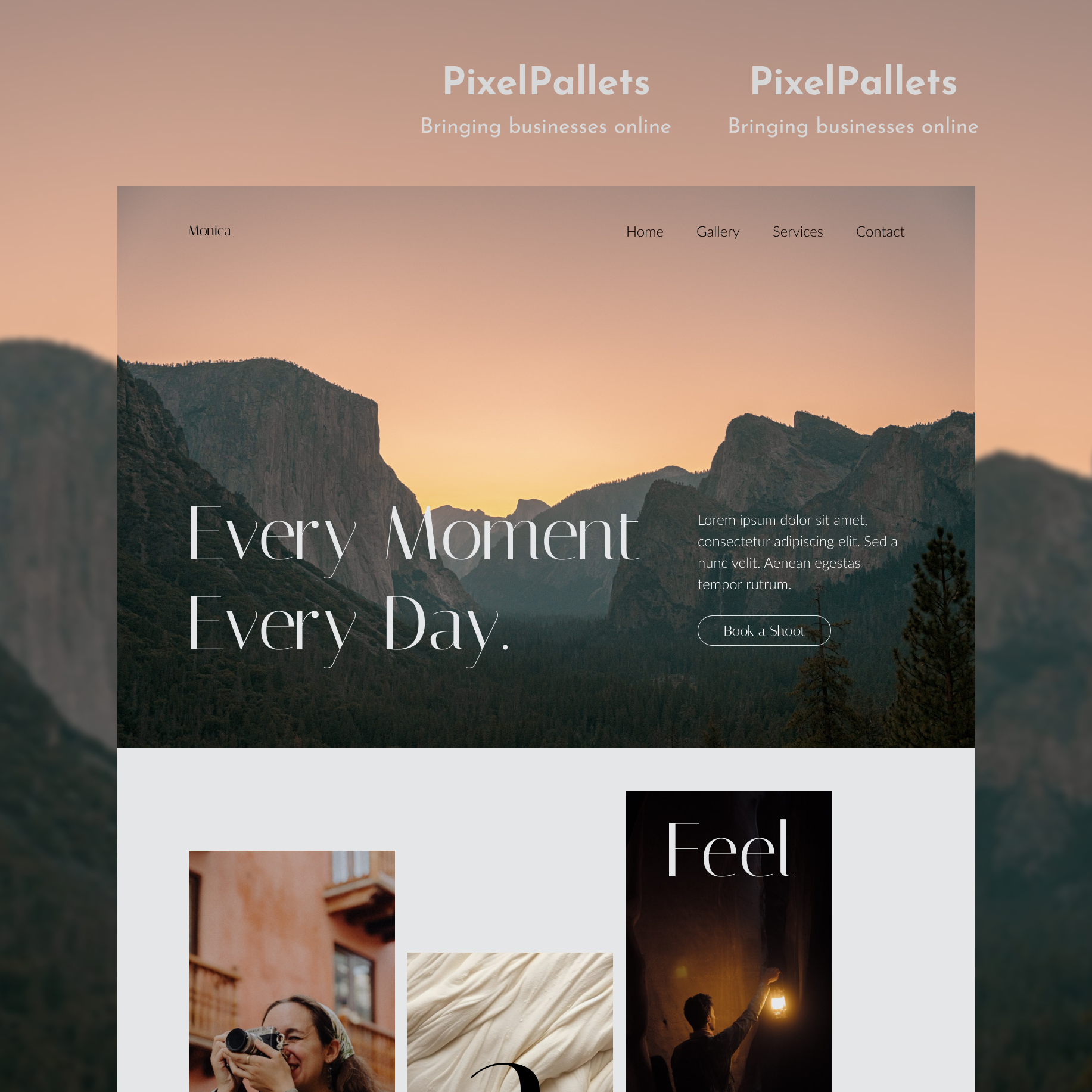 Monica 3d animation logo motion graphics ui