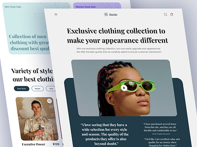 Landing Page - Zuxio branding category product clothes clothing brand e commerce fashion fashion company fashion store high fashion layout model online shop online store shop shopping store style web design web platform website fashion