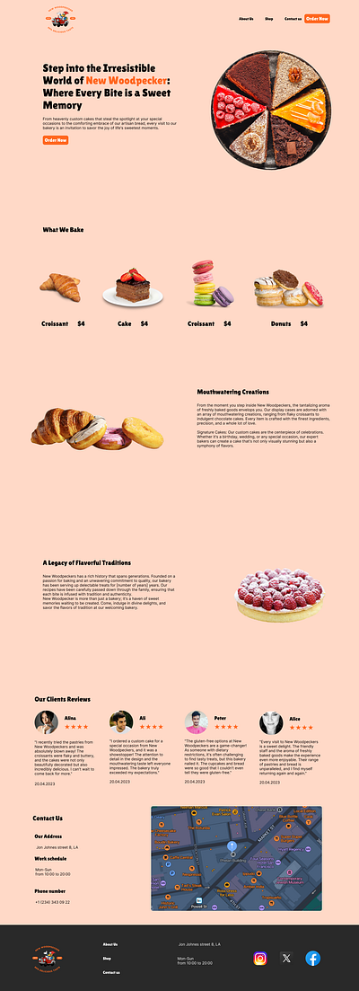 Bakery Shop Landing Page Design app branding design ui web web design