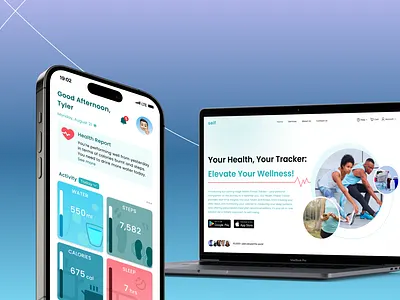 Health and Fitness Tracker branding fitness tracker health and fitness app health app landing page responsive design ui user experience user experience design ux
