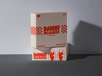 Doughy Delicacies Pt.3 brand identity branding design doughnut box doughnut shop douhnuts graphic design illustration illustrations logo packaging