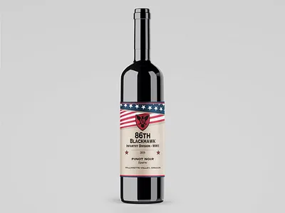 Wine label - 86TH Blackhawk Infantry Division WWII branding design digital art graphic design label design logo product design typography vector wine label
