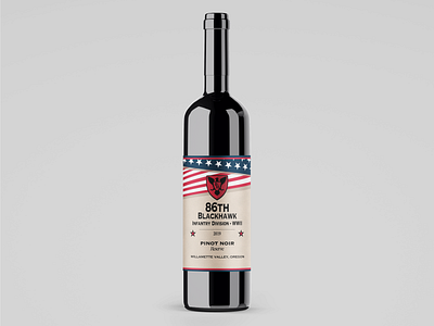 Wine label - 86TH Blackhawk Infantry Division WWII branding design digital art graphic design label design logo product design typography vector wine label