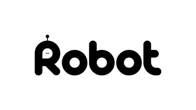 Robot : Black & White Text Meaningful Logo series banner ads brand branding design graphic design illustration logo social media design thekishanmodi ui