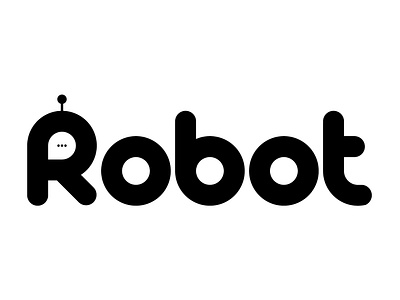 Robot : Black & White Text Meaningful Logo series banner ads brand branding design graphic design illustration logo social media design thekishanmodi ui