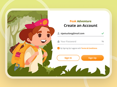 Sign Up adventure beautiful daily dailyui explore nature register signup travel ui uiux web webdesign