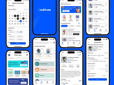 Meditree App - Healthcare UIUX appui appuiux healthappui healthappuiux healthcareappui healthcareui uidesign uihealth uiux uiuxhealthcare uxdesign