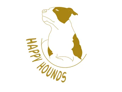 Happy hounds dogs graphic design illustration logo