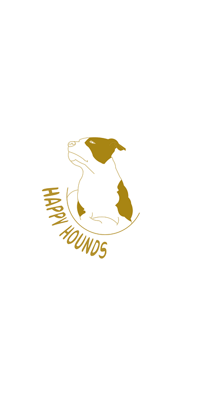 Happy hounds dogs graphic design illustration logo