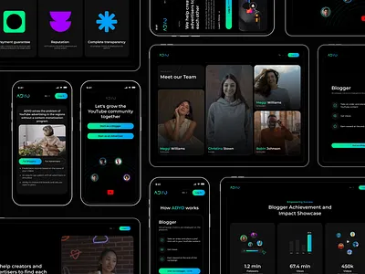 ADYO Web UX/UI Design 🔝 alyssa designer blog colorful creative ui dark design design showcase green home page interface landing motion design platform product technology ui visual design web website youtube