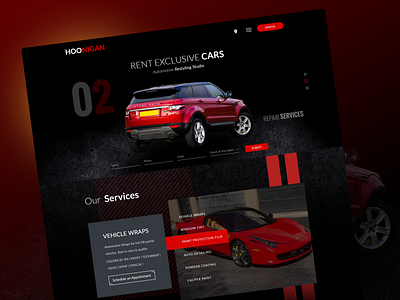 Car Service Landing Page adverting brand branding design fashion designer homepage homepage design illustration logo ui