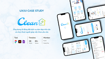 CLEAN HOUSE MOBILE APP | Ứng dụng đặt lịch giúp việc nhà app mobile app ui ux design