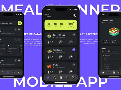 Meal Planner Mobile App 🍽️ alyssa designer app calendar colorfur app creative design ios meal planner mobile mobile app planner planner app platform productivity saas stylish time management tranding ui ux