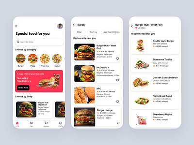 Food Love (Home, Listing) graphic design mob mobile app ui