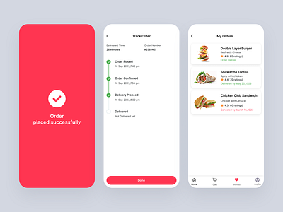 Food Love (Order Tracking) app design mobile app order tracking