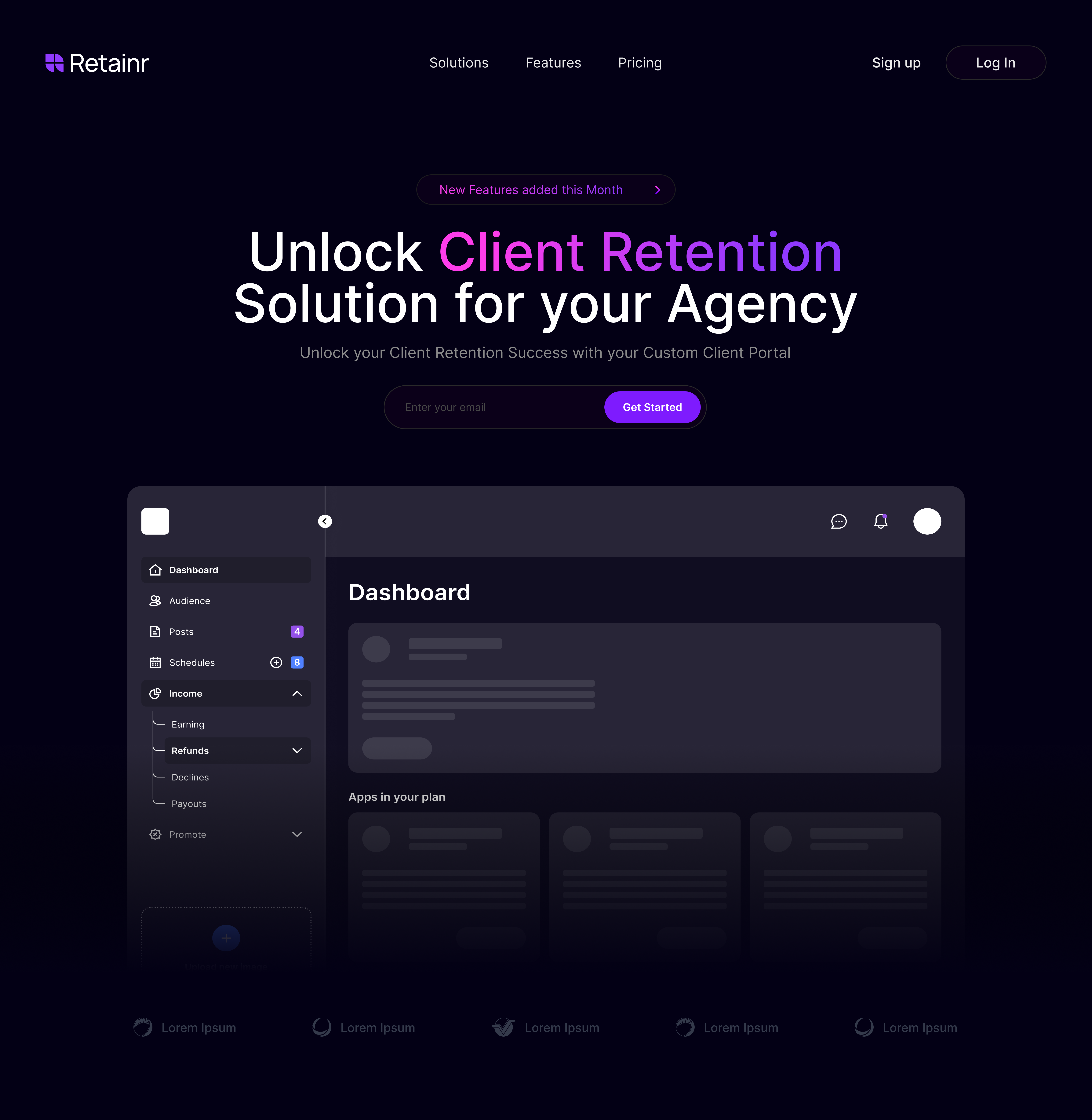 SaaS Landing Page dark landing landingpage minimal saas ui ux webdesign website