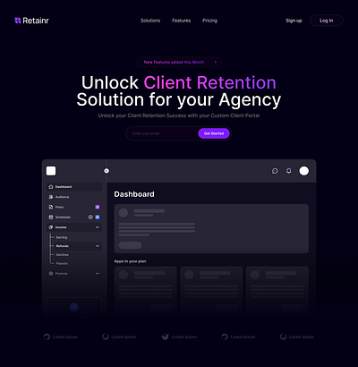 SaaS Landing Page dark landing landingpage minimal saas ui ux webdesign website