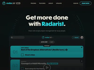 Radarist Home Hero animation branding graphic design ui ux web design website