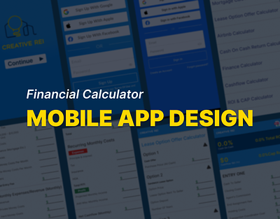 Financial Calculator Mobile Application UX/UI Designing app app ui application design branding design graphic design logo mobile app designing mobile design typography ui ux uxui