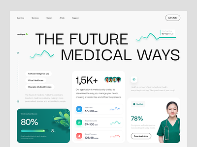Healthpal☘️ - Telemedicine Website (Hero) analytics appointment consultation design doctor health care health record health tracker homepage hospital landing page medical report web statistic telemedicine telemedicine landing page telemedicine website web web design website website design