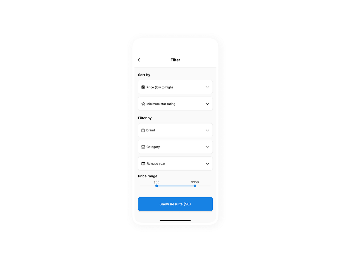 Browse thousands of Filter UI images for design inspiration | Dribbble