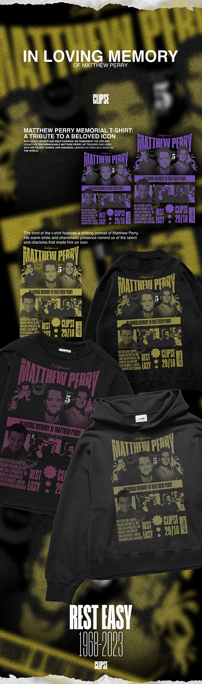 Matthew Perry Memorial T-Shirt: A Tribute to a Beloved Icon apparel branding crewneck graphic design matthew perry memorial rest in peace streetwear