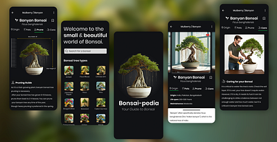 Bonsai-pedia Mobile UI mobile ui
