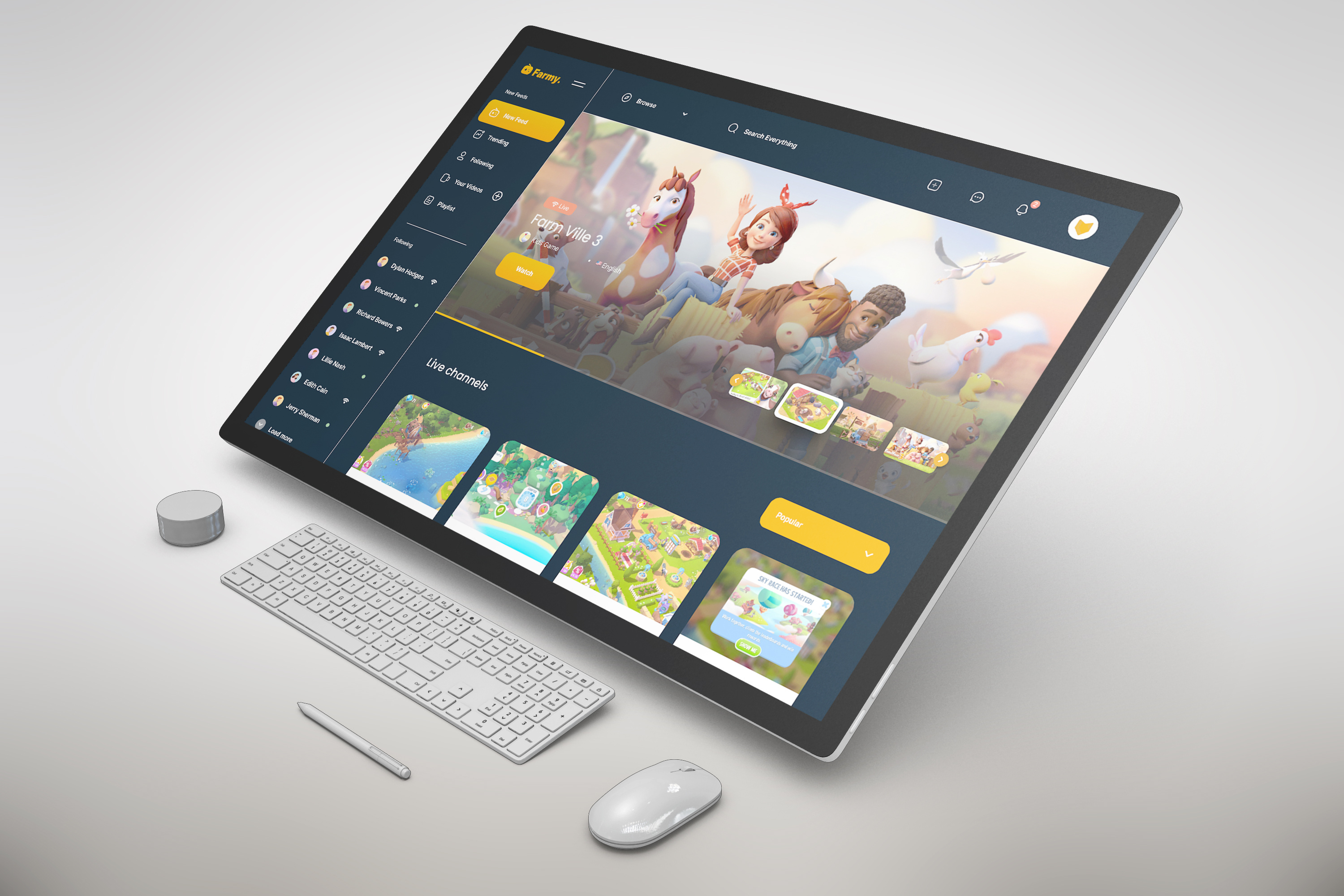 Farm Ville 3 Gaming Website 3d abstract animation branding corporate design digitalgamedesign farmville3design gamerexperience gamesiteenhancement gameux gaminginterface gamingwebdesign graphic design interactivegaming logo motion graphics ui userfriendlygaming webgamerevamp