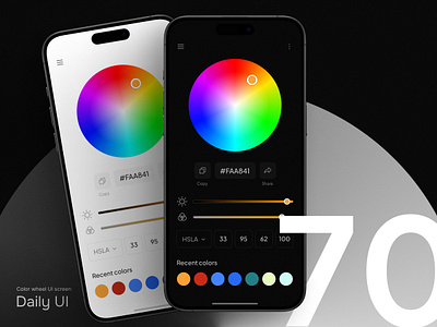 Daily UI #70 - Color wheel UI screen app color color wheel color wheel ui colors colour dailyui dark design interface ios iphone light mobile mobile app palette simple ui uiux ux