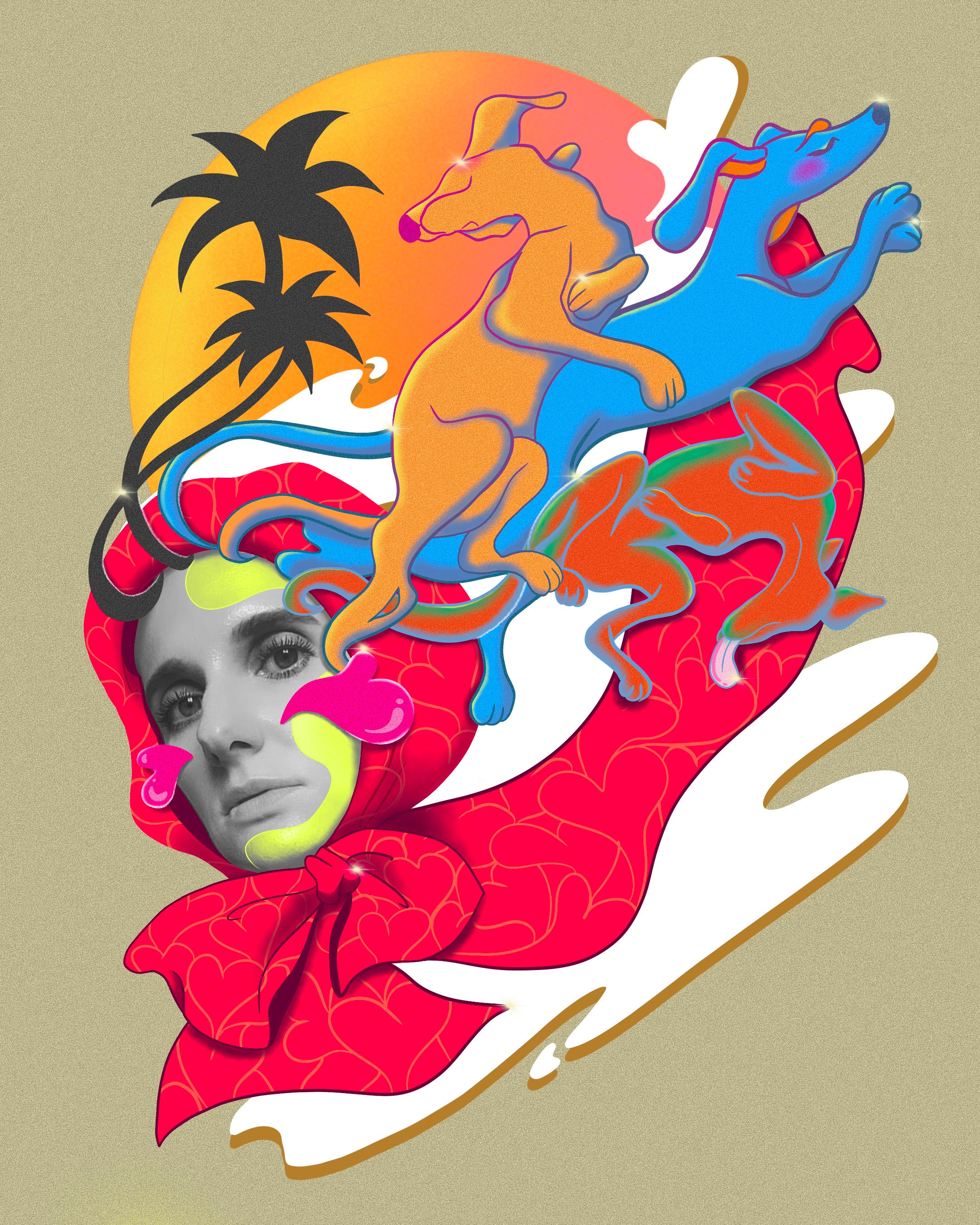 Californian Dog Dreams adobe fresco adobe fresco art adobe fresco illustration california color cute design digital digital art dog dog illustration illustration miami photo selfportrait