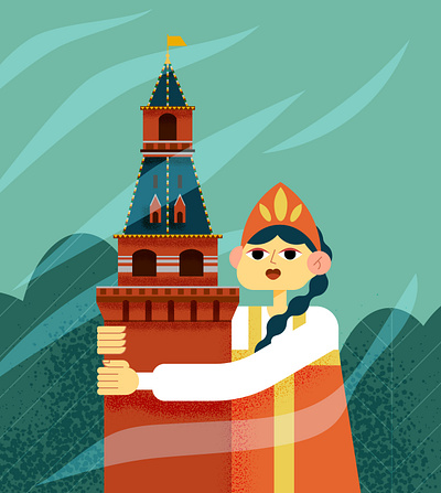 The Alarm tower of the Moscow Kremlin illustration vector