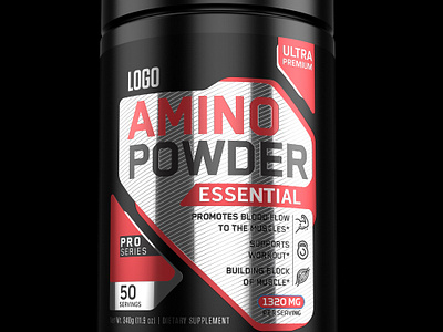 Amino Acids label concept aug 2022 (available) 3d 3d art amino concept design gym illustration label logo natalino powder pre workout sport sport supplement supplement label ui