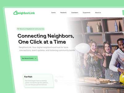 NeighborLink: the ultimate connection to your neighbors figma landingpage neighbors recent website