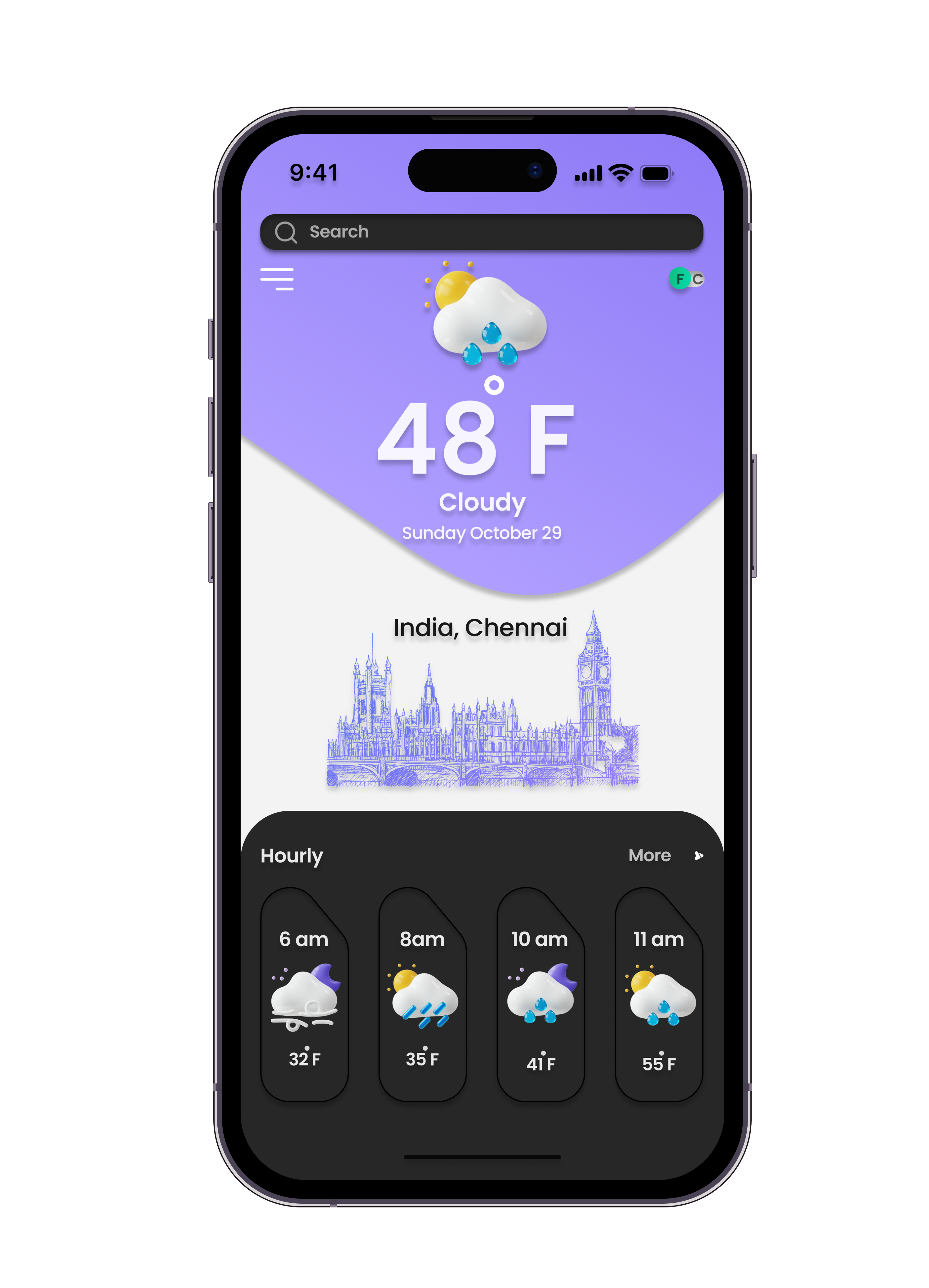 Weather App Ui Design 3d animation branding graphic design logo motion graphics ui uiux design weather app design ux ux design ux ui design weather app design