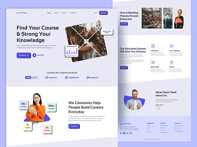 Educational Agency Landing Page classes course e learning e learning landing page education educational website homepage landing page learning learning app learning platform school teaching training uiux university web design web page website
