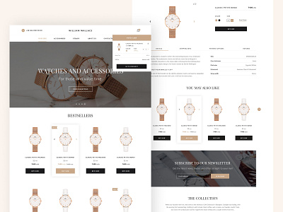 William Wallace | Watches E-commerce Website ecommerce watches design elegance web design gold web design gold white web design interesting web design real watches ecommerce watches online store web design watches shop web design watches website web design trends 2024