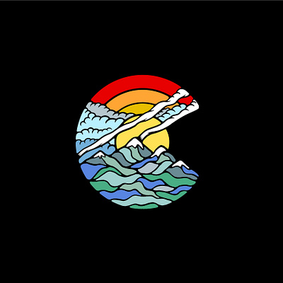Colorful Colorado Emblem branding co colorado colorfulcolorado denver emblem flag illustration mountain statepark