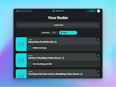 Radar View design graphic design productivity ui ux web app website