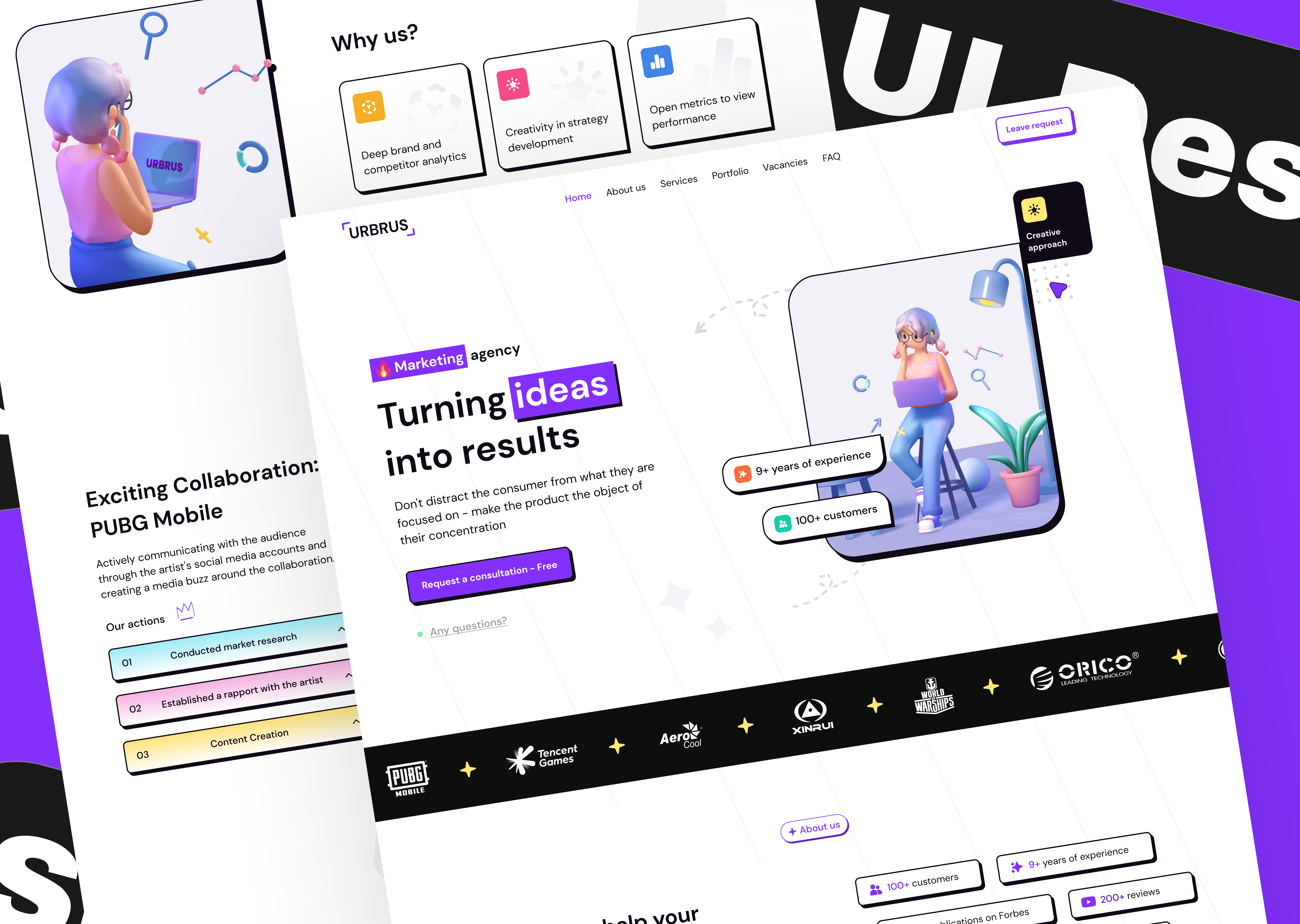 Marketing Adency - Product UI/UX Design With Framer agency figma framer marketing uiux web design web flow web site