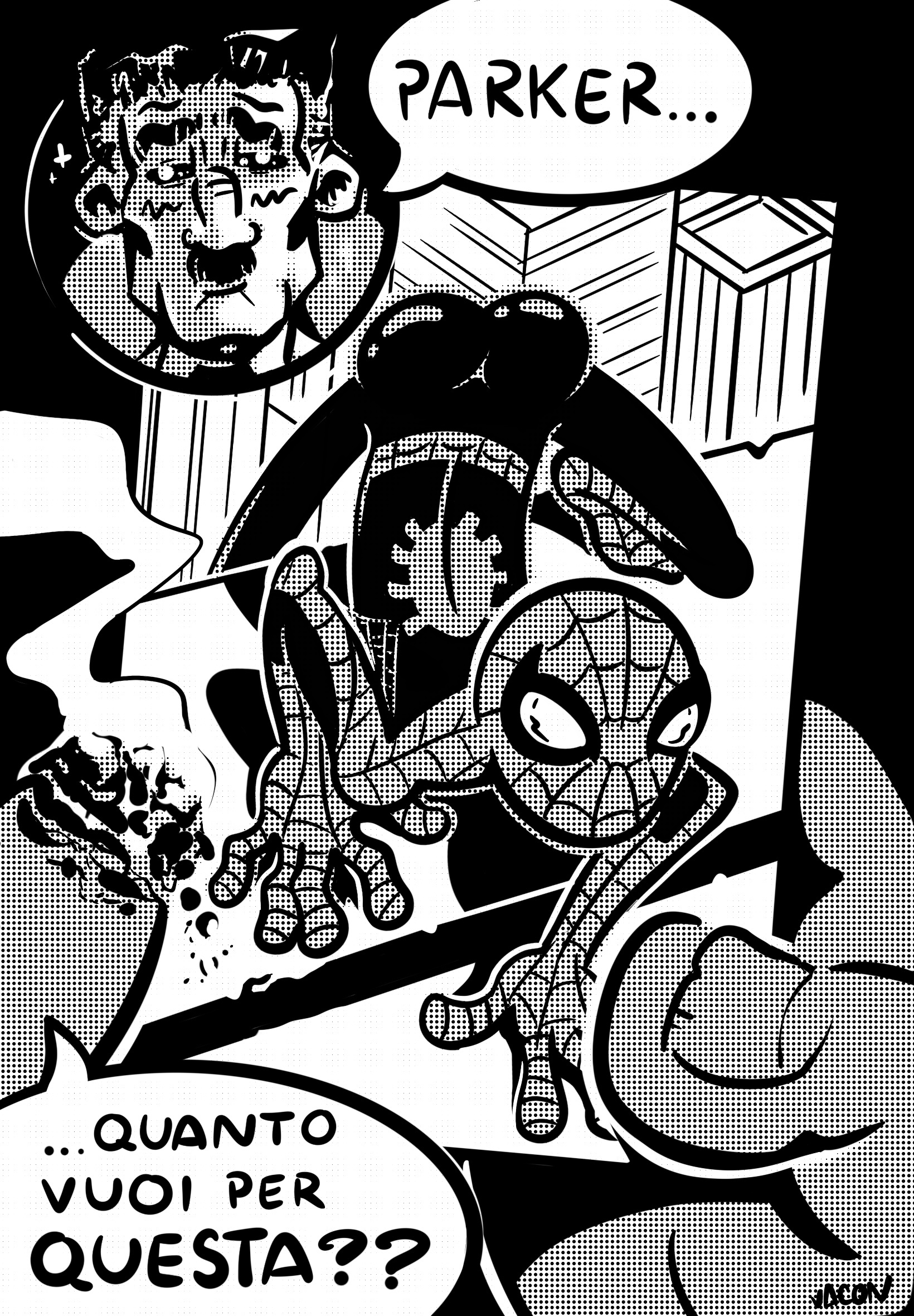 Cheap Thrills bw comic comics digital halftone indie comics jj jameson procreate spider man