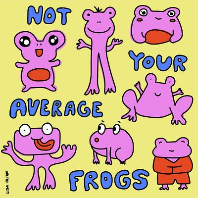 Not Your Average Frogs character illustration frog illustration frogs funny illustration graphic designer illustration just for fun silly