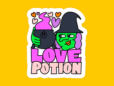 Love Potion 🧙💖🧪 alcohol cauldron character character design cocktail drinks halloween illustration love love potion magic potion procreate spell spooky sticker stickers vector witch witchcraft