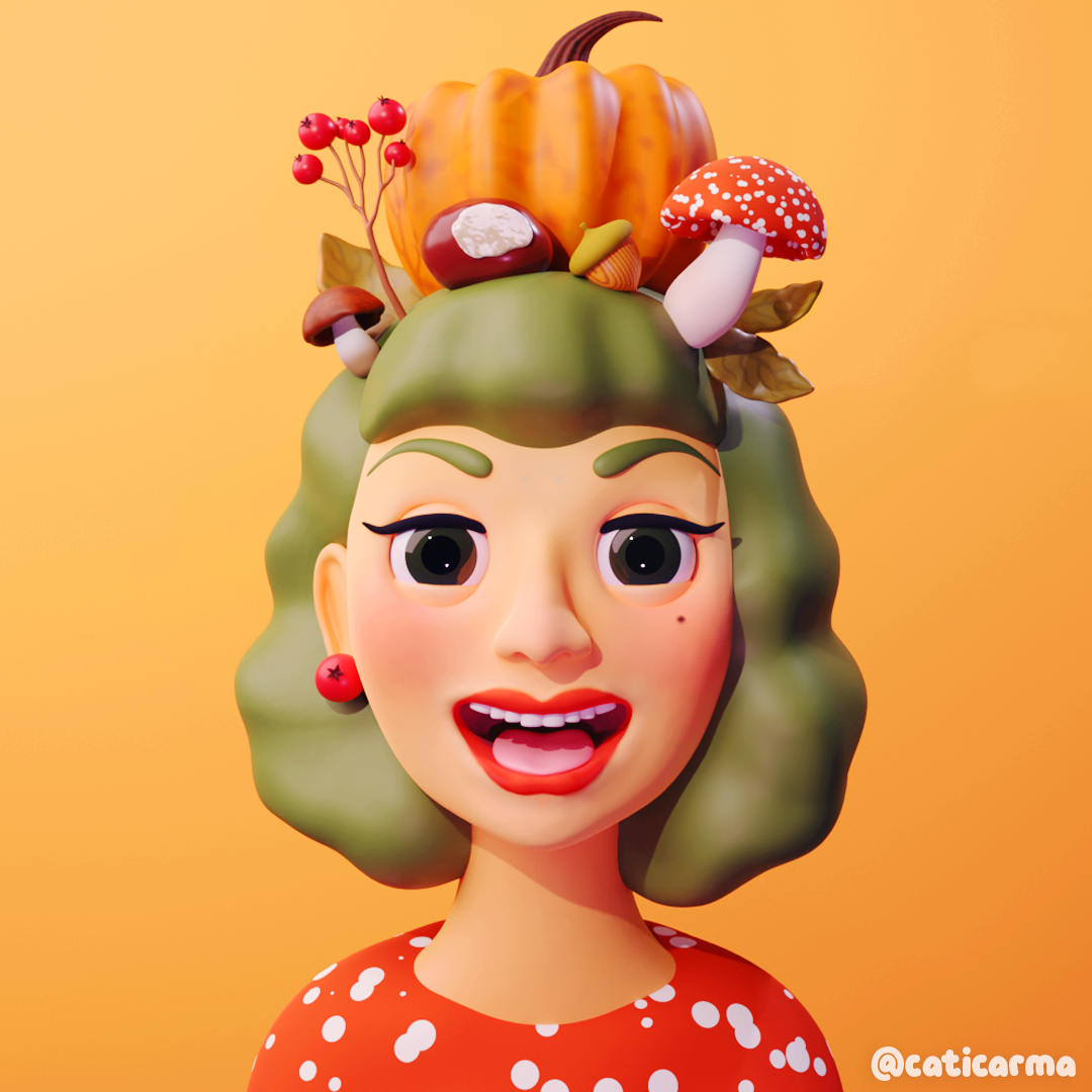 Autumn Girl 3d 3d art 3d artist 3d character 3d design 3d figure 3d gif 3d girl 3d illustration 3d illustrator 3d modelling berlin berlin 3d blender character design cute illustration kawaii