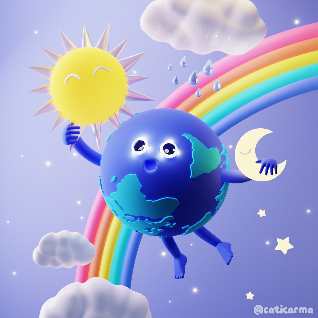 Trippy Earth 3d 3d animaton 3d art 3d artist 3d character 3d design 3d earth 3d gif 3d illustration 3d illustrator 3d modeling 3d rainbow berlin 3d blender blender 3d character design colorful cute illustration kawaii