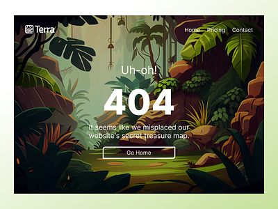 DailyUI 008 - 404 Page 404 404 page appdesign branding clean creative 404 page creative website design dailyui dailyui 008 dailyui 404 page dailyui 8 design illustration jungle jungle 404 logo ui vector website website design