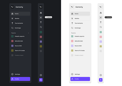 Sidebar navigation for gaming app app branding esports gaming nav sidebar