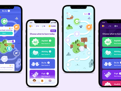 Learning Journey | Deenee app colorful design edtech education fun gamified illustration ios kids mobile mobileapp modern ui uiux ux