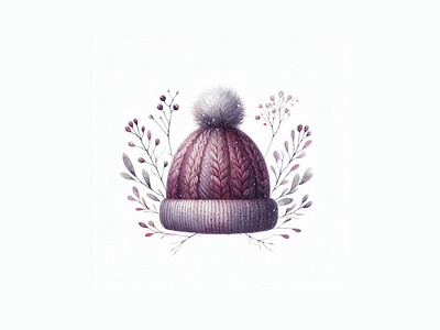 A winter hat beautiful hat watercolor winter